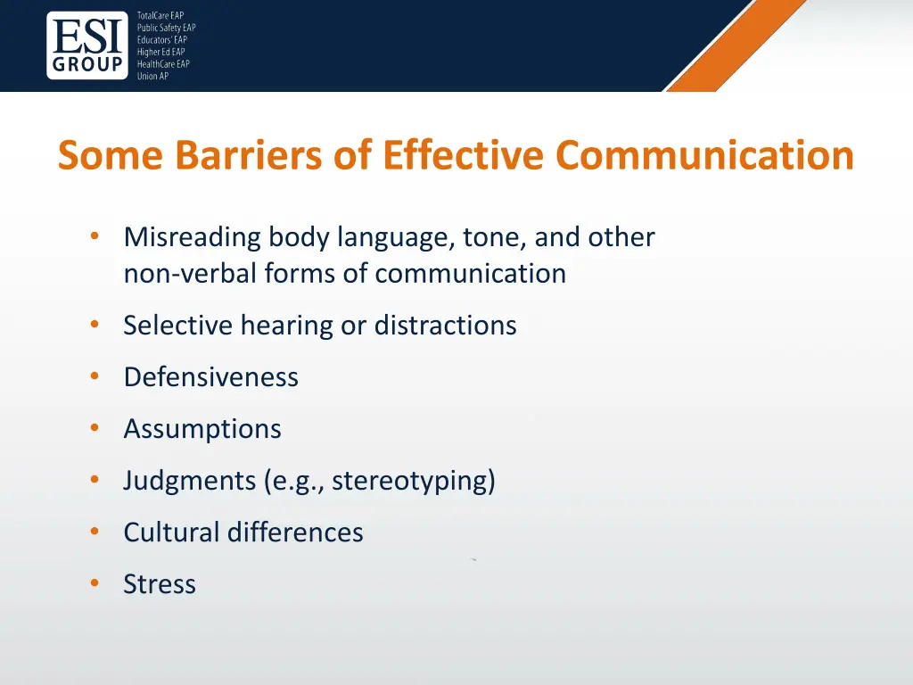 some barriers of effective communication