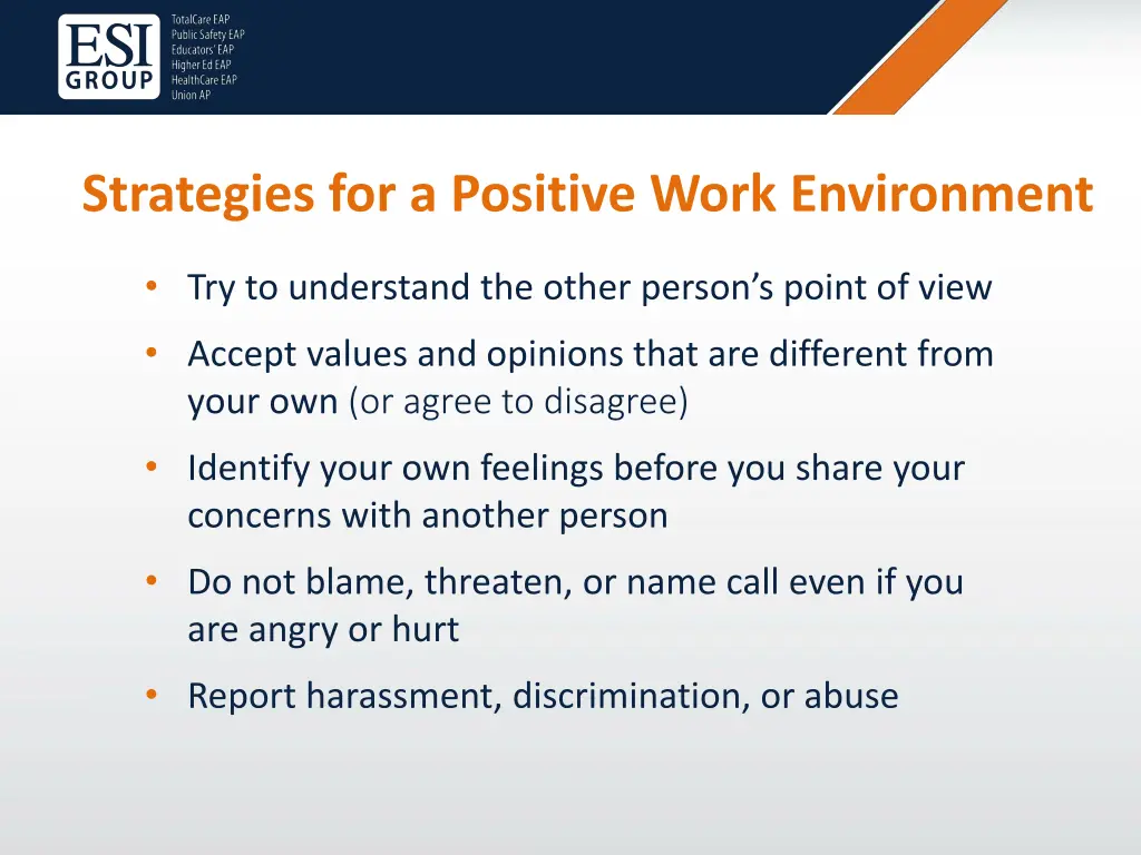 strategies for a positive work environment