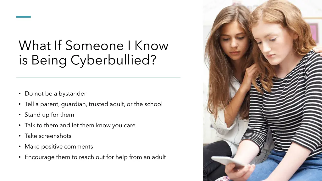 what if someone i know is being cyberbullied