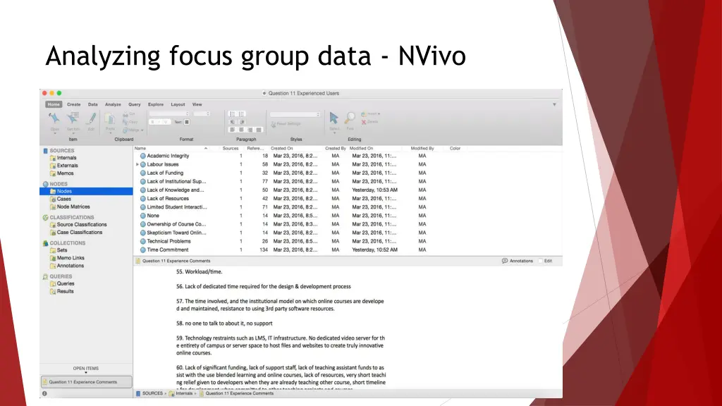 analyzing focus group data nvivo