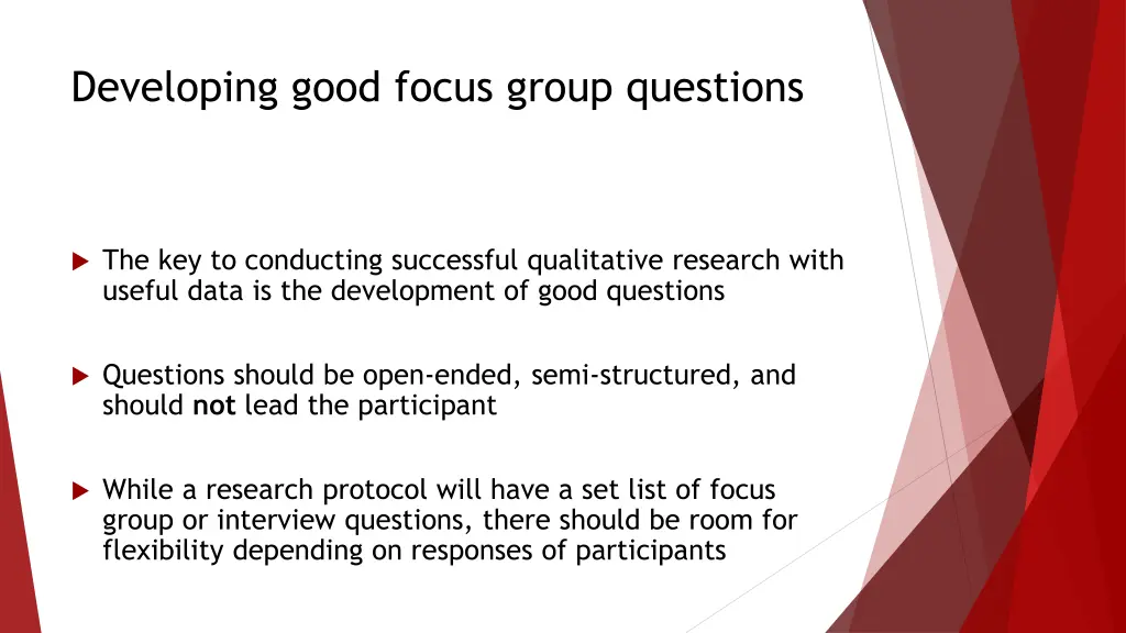 developing good focus group questions