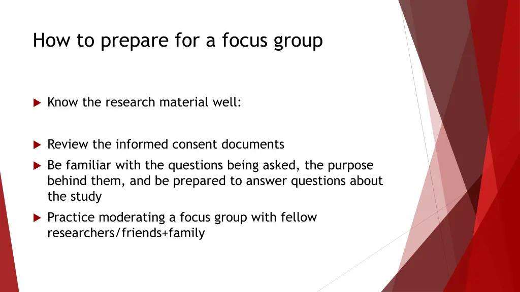 how to prepare for a focus group