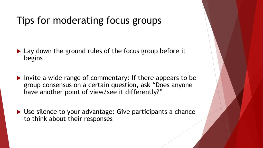 tips for moderating focus groups