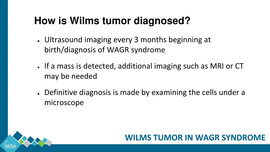 how is wilms tumor diagnosed