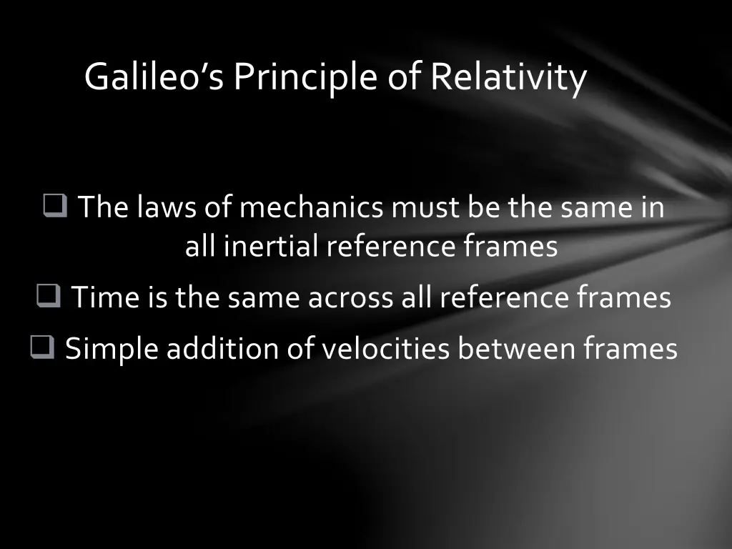 galileo s principle of relativity