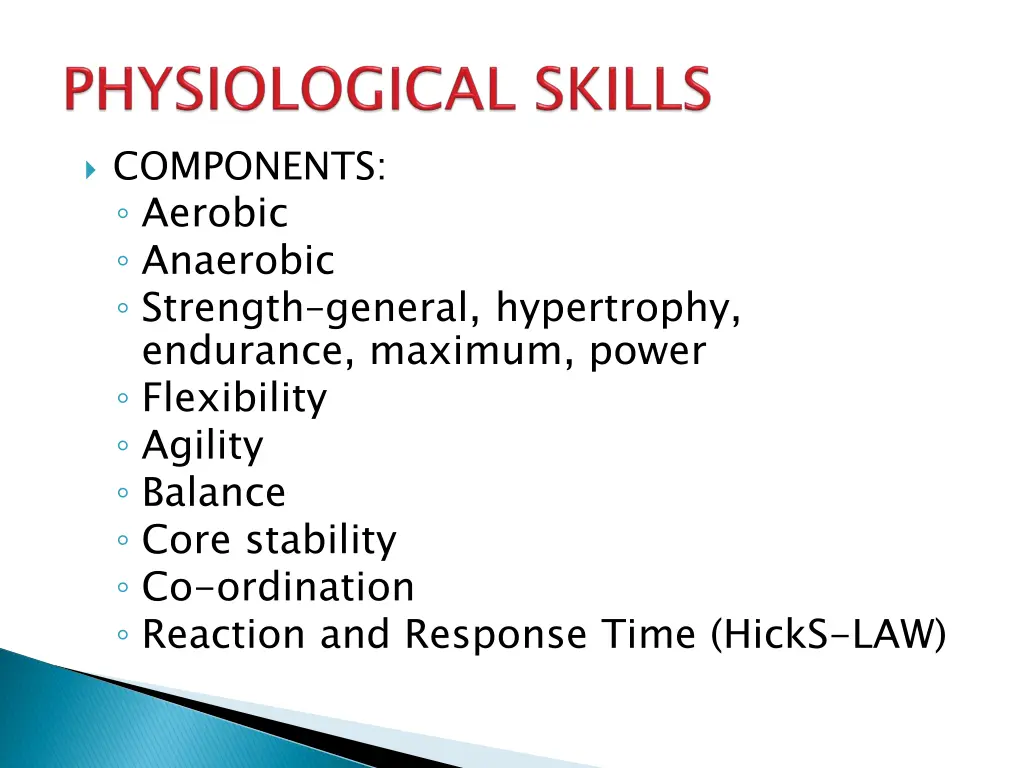 components aerobic anaerobic strength general