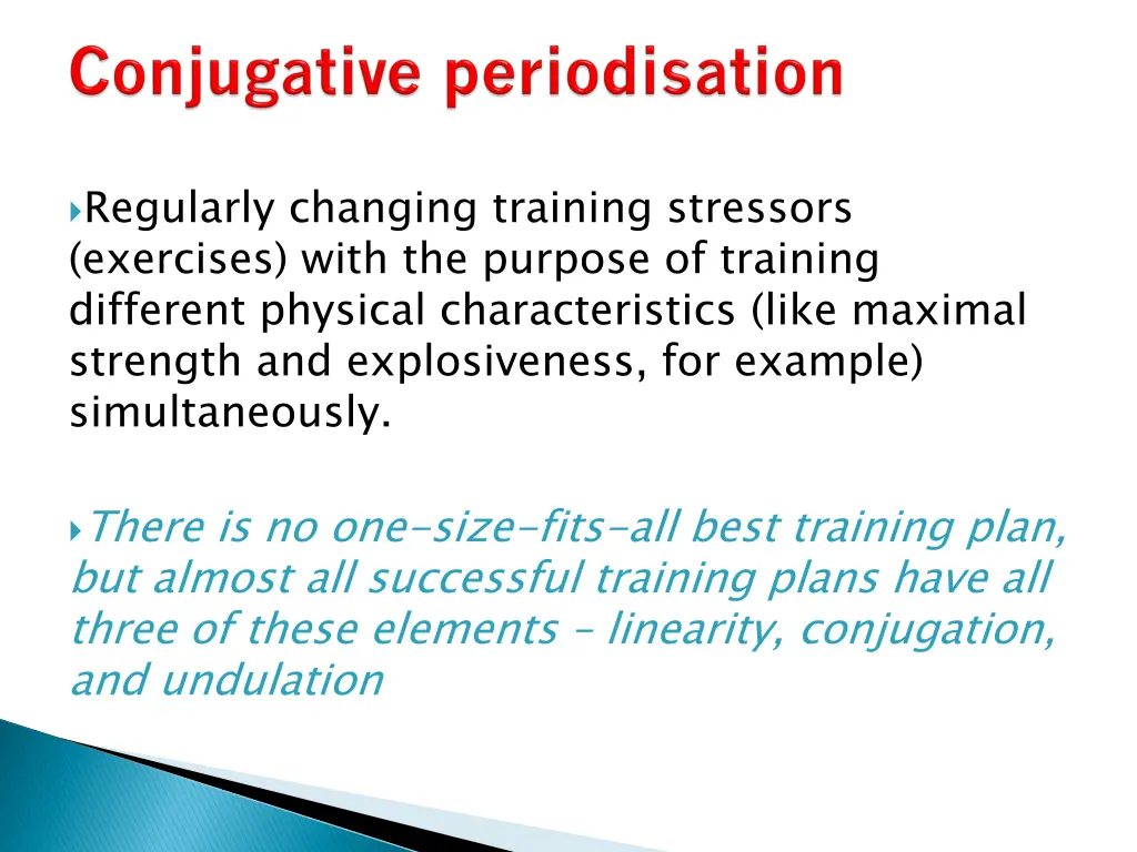 regularly changing training stressors exercises