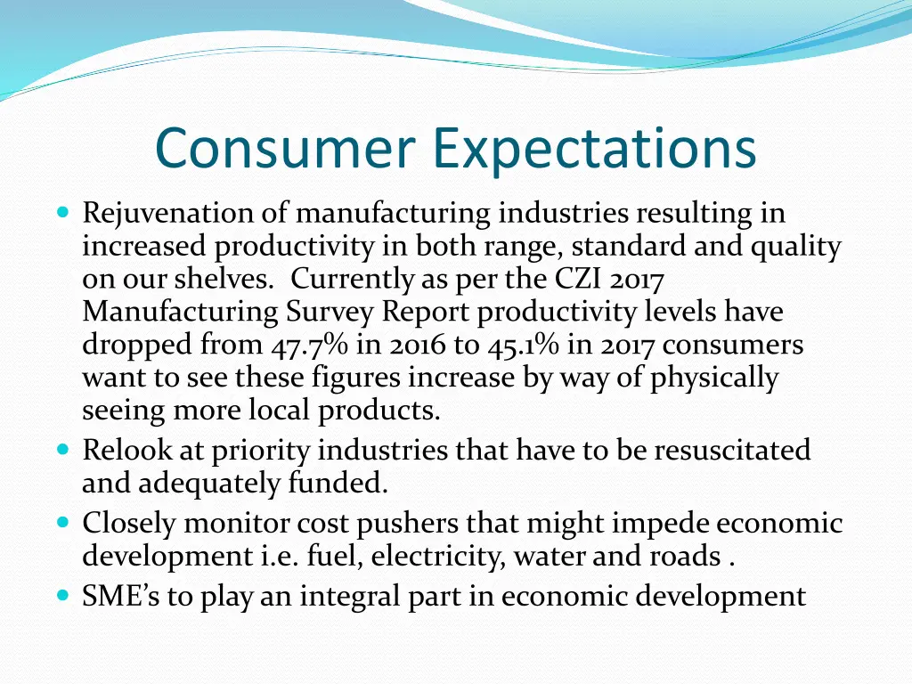 consumer expectations