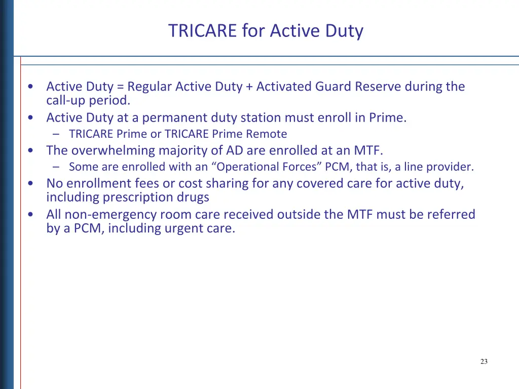 tricare for active duty