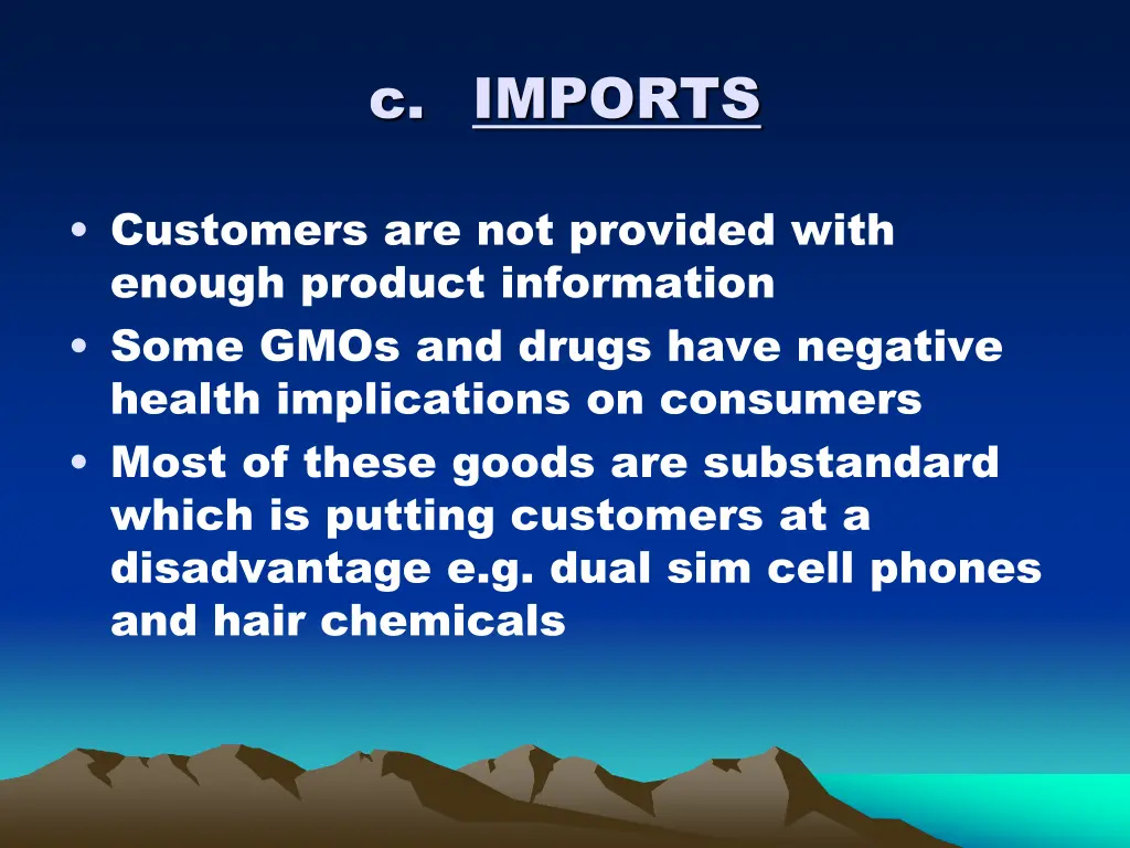 c imports