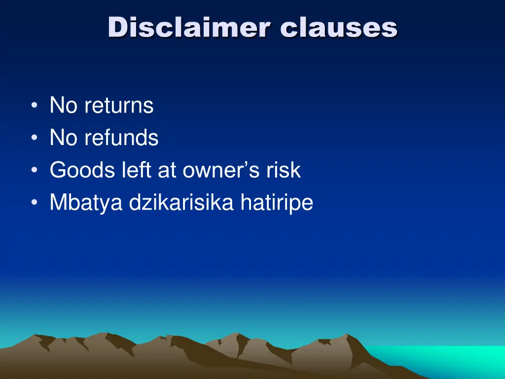 disclaimer clauses