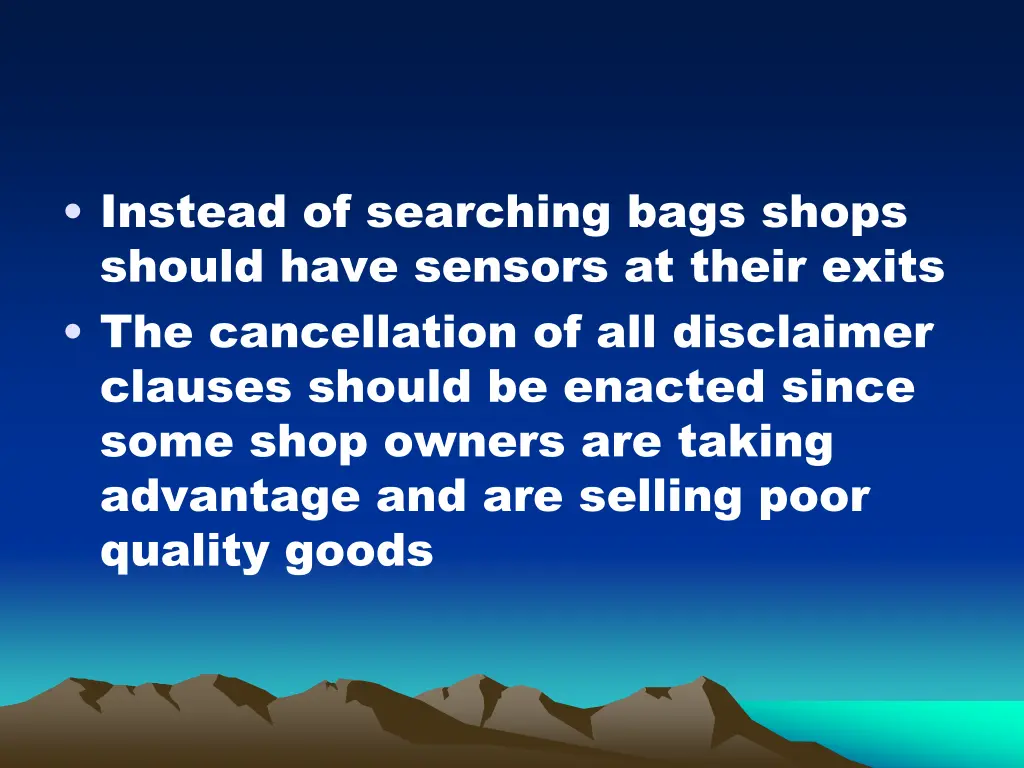 instead of searching bags shops should have