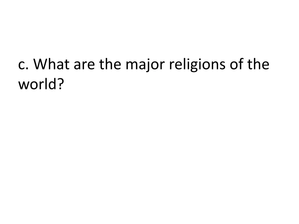 c what are the major religions of the world