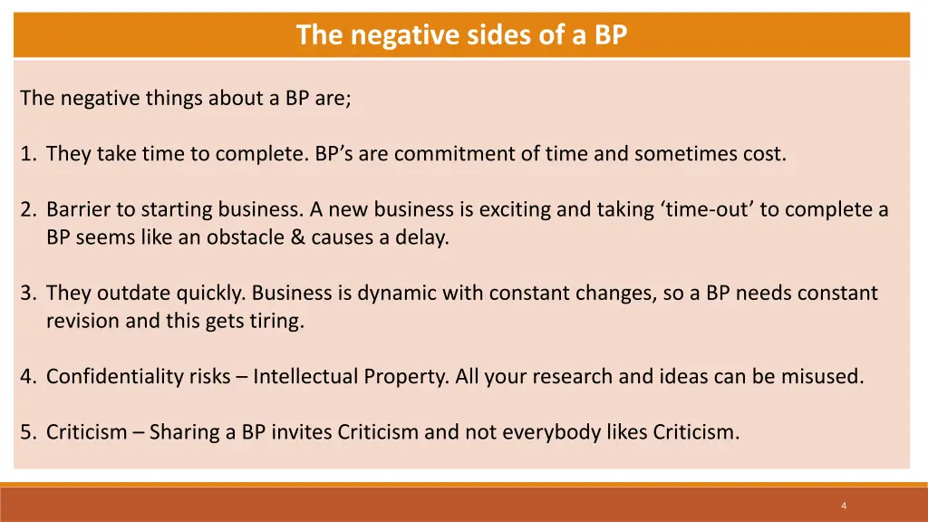 the negative sides of a bp