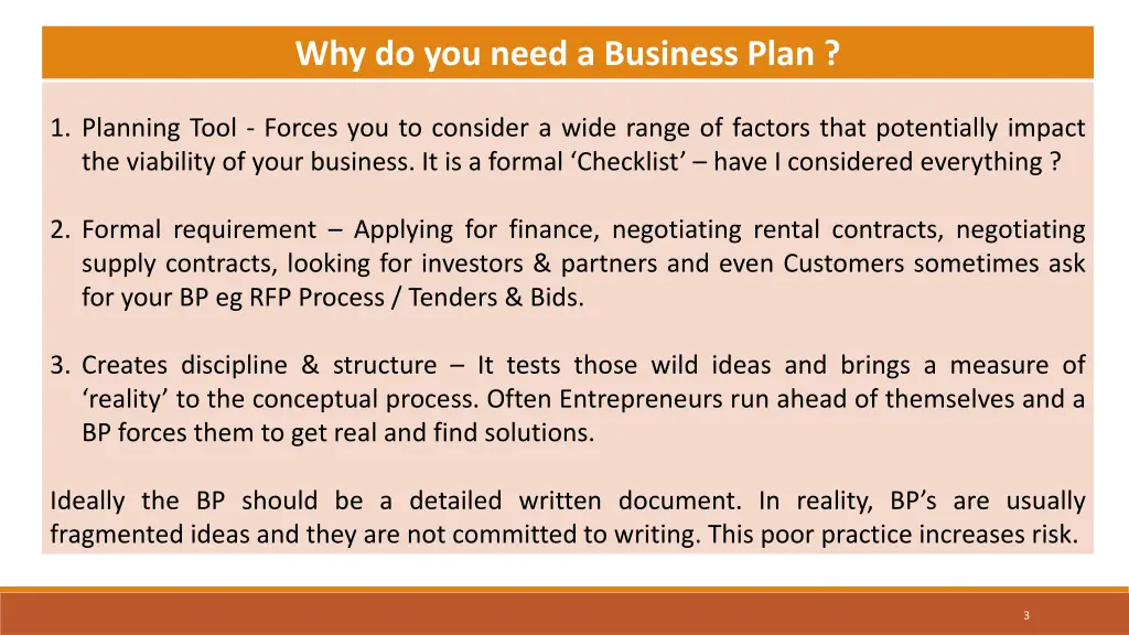 why do you need a business plan