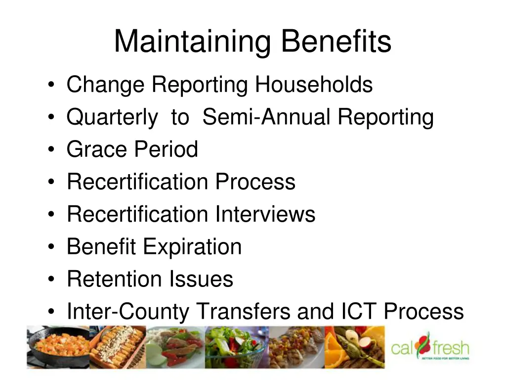 maintaining benefits