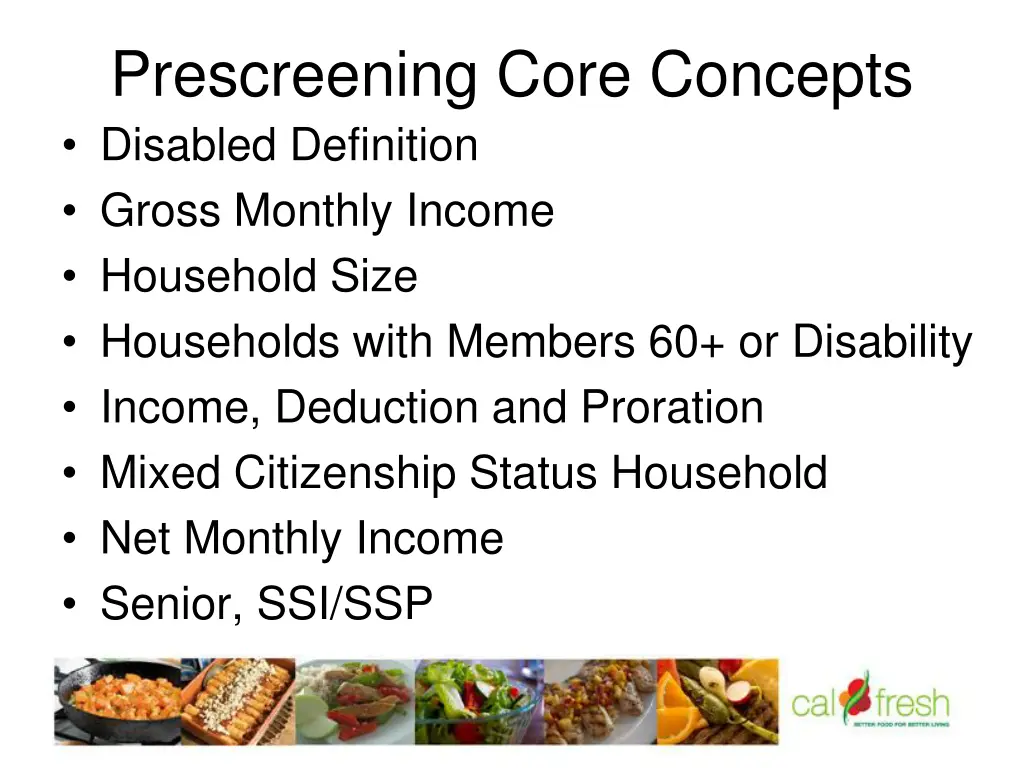 prescreening core concepts disabled definition