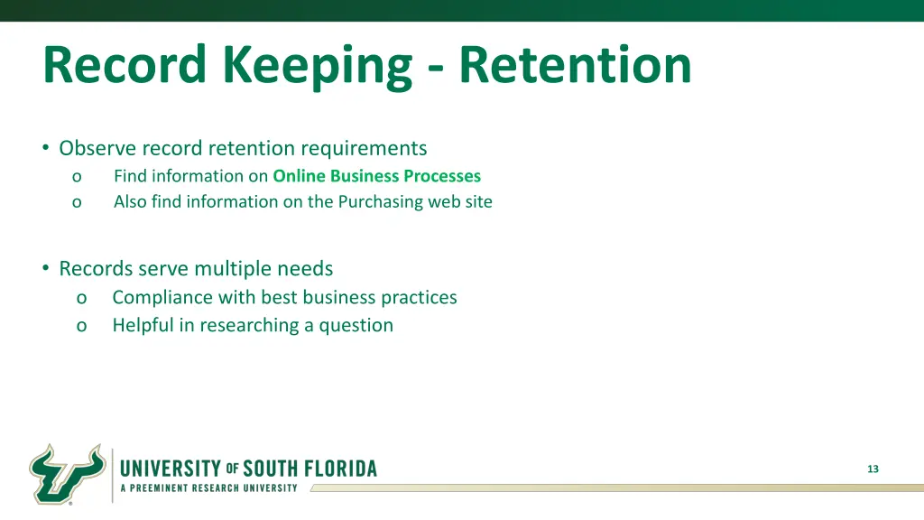 record keeping retention