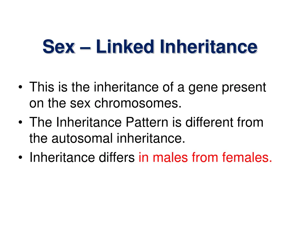 sex linked inheritance