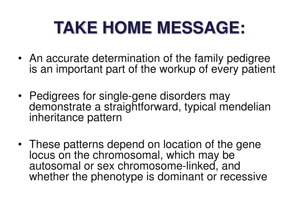 take home message