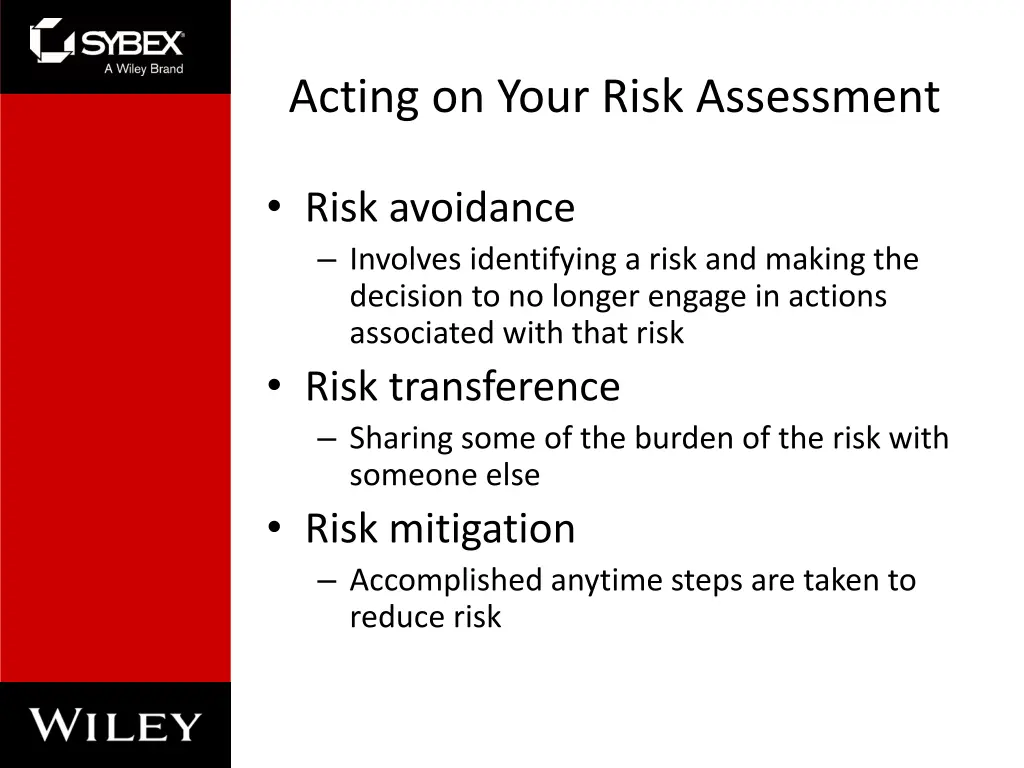 acting on your risk assessment