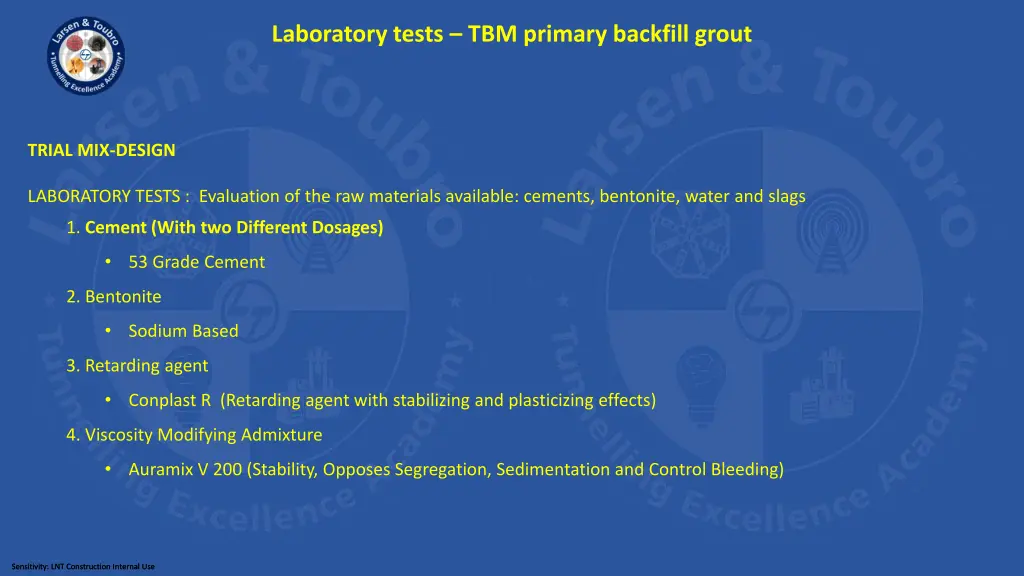 laboratory tests tbm primary backfill grout