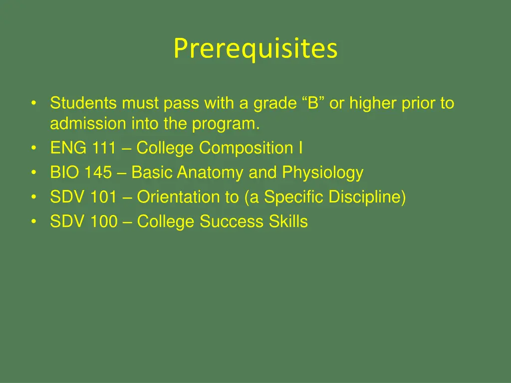 prerequisites