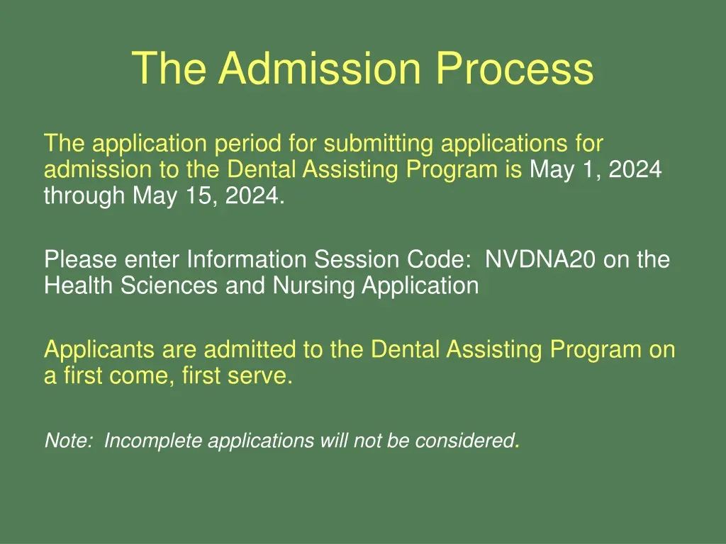 the admission process 1