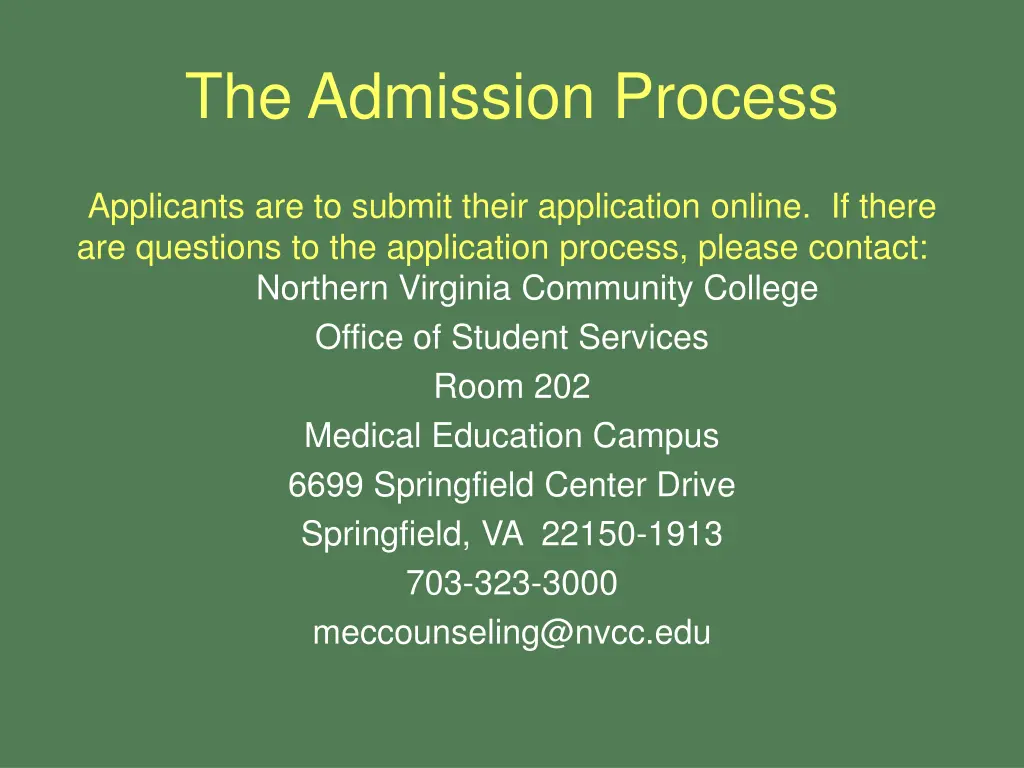 the admission process 2