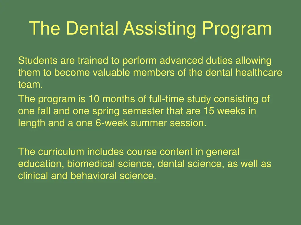 the dental assisting program 2