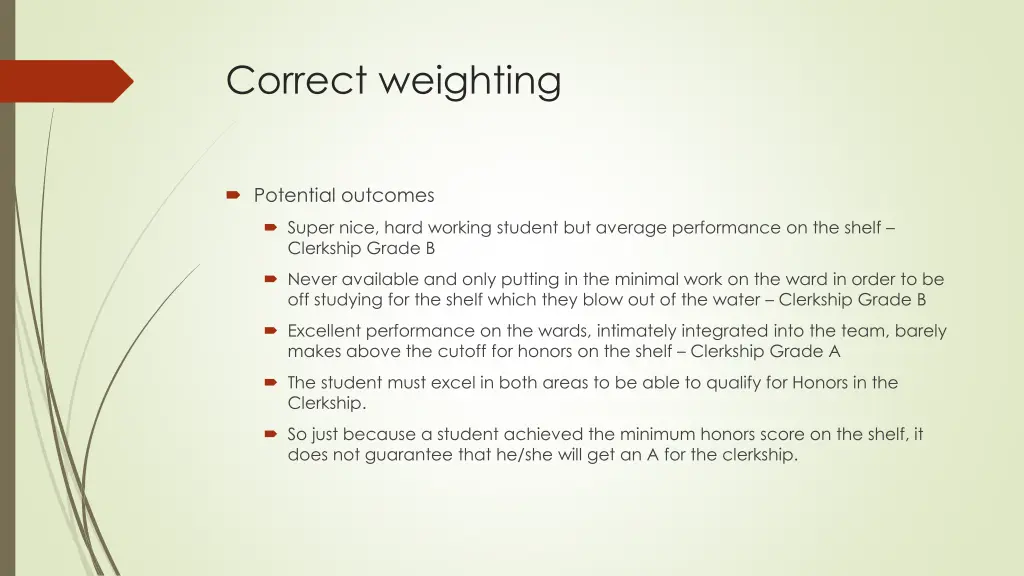 correct weighting