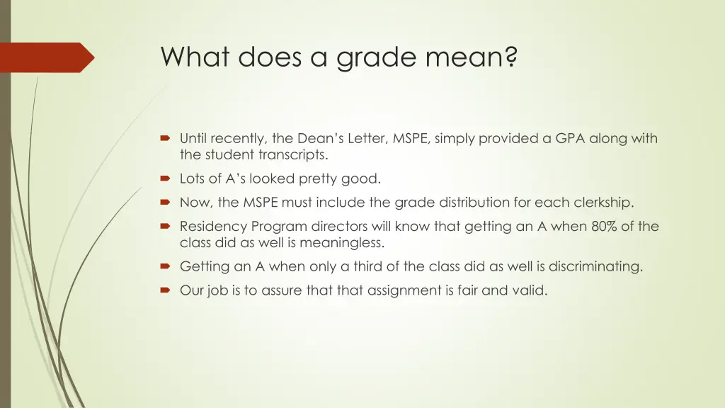 what does a grade mean