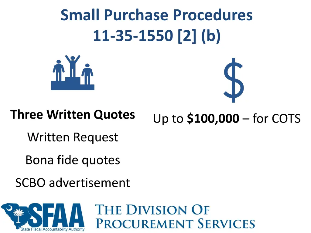 small purchase procedures 11 35 1550 2 b