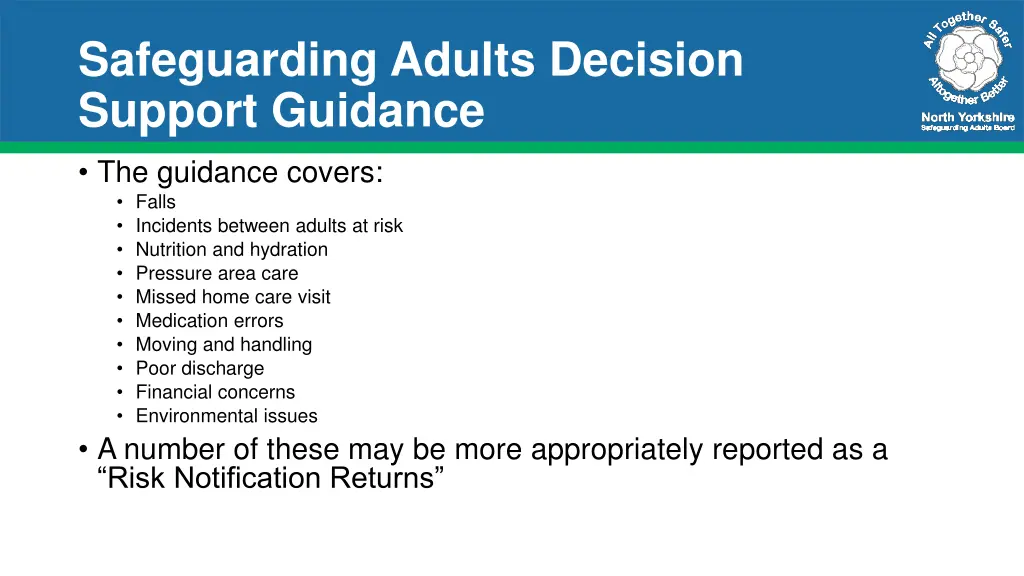 safeguarding adults decision support guidance