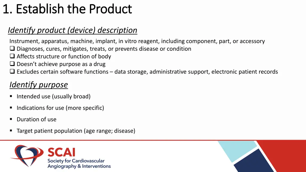 1 establish the product 1 establish the product