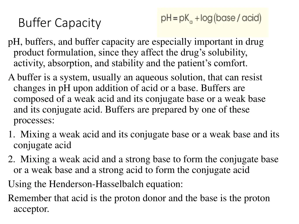 buffer capacity