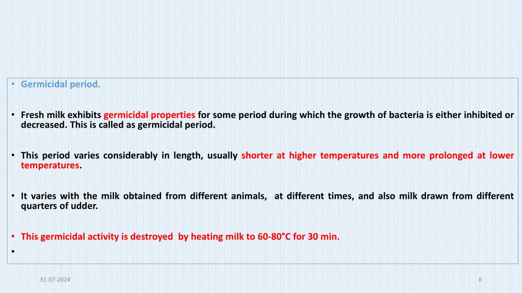 germicidal period