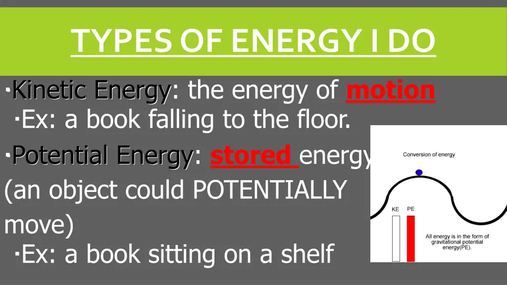 types of energy i do kinetic energy the energy