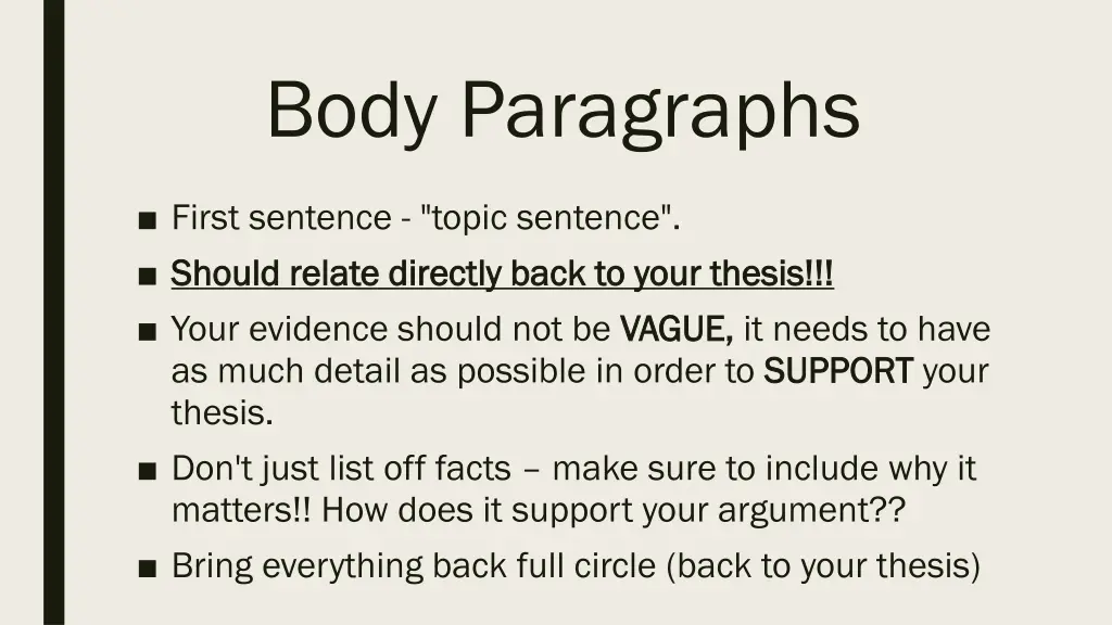 body paragraphs