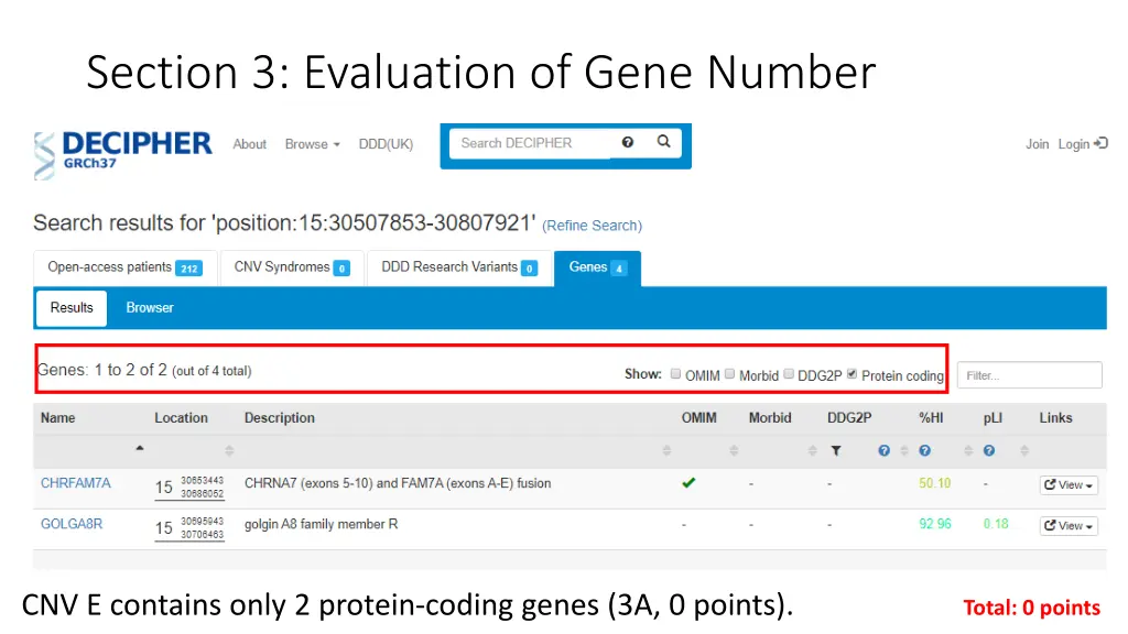 section 3 evaluation of gene number