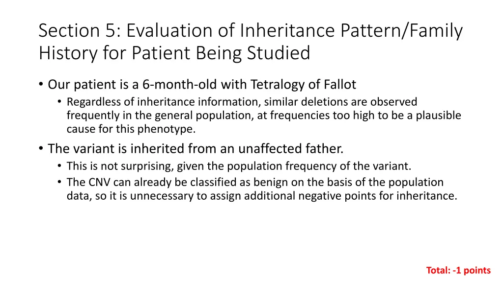 section 5 evaluation of inheritance pattern