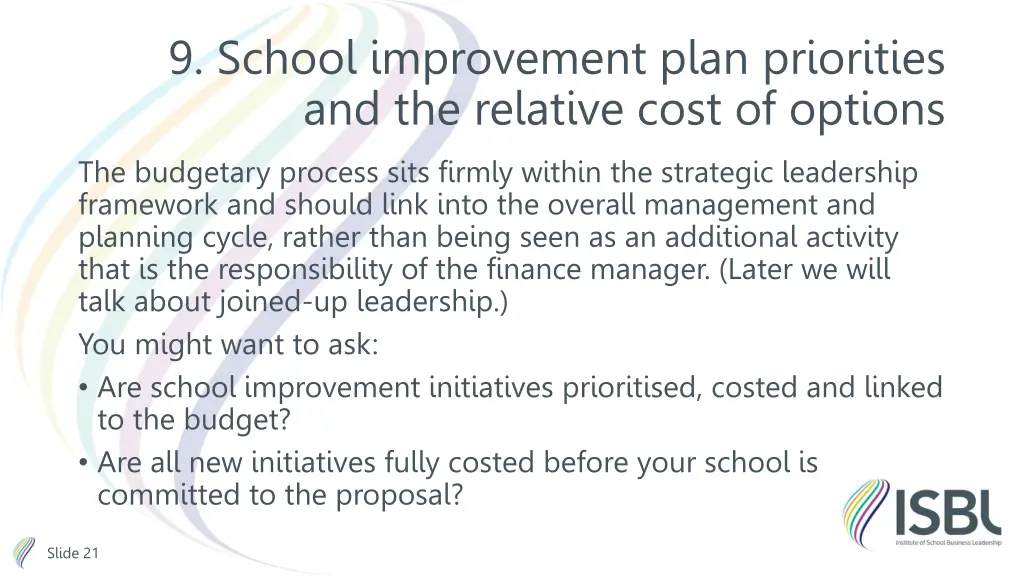 9 school improvement plan priorities