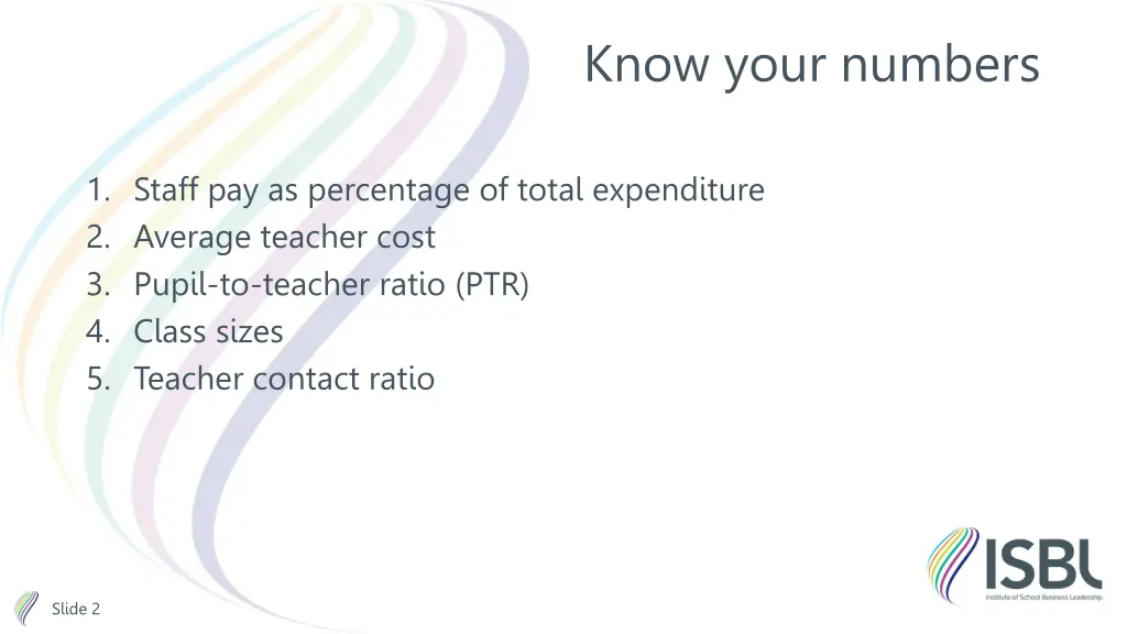 know your numbers