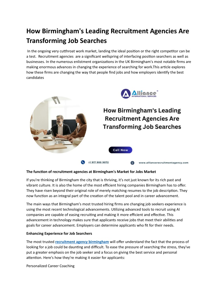 how birmingham s leading recruitment agencies