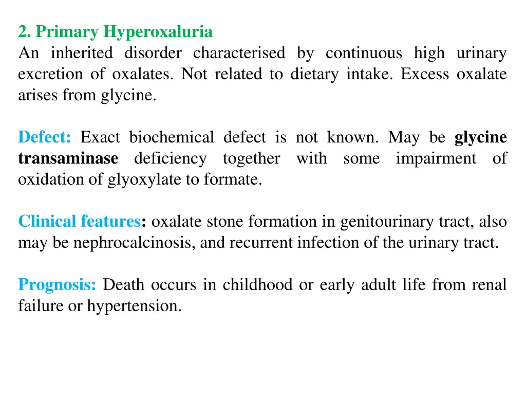 2 primary hyperoxaluria an inherited disorder