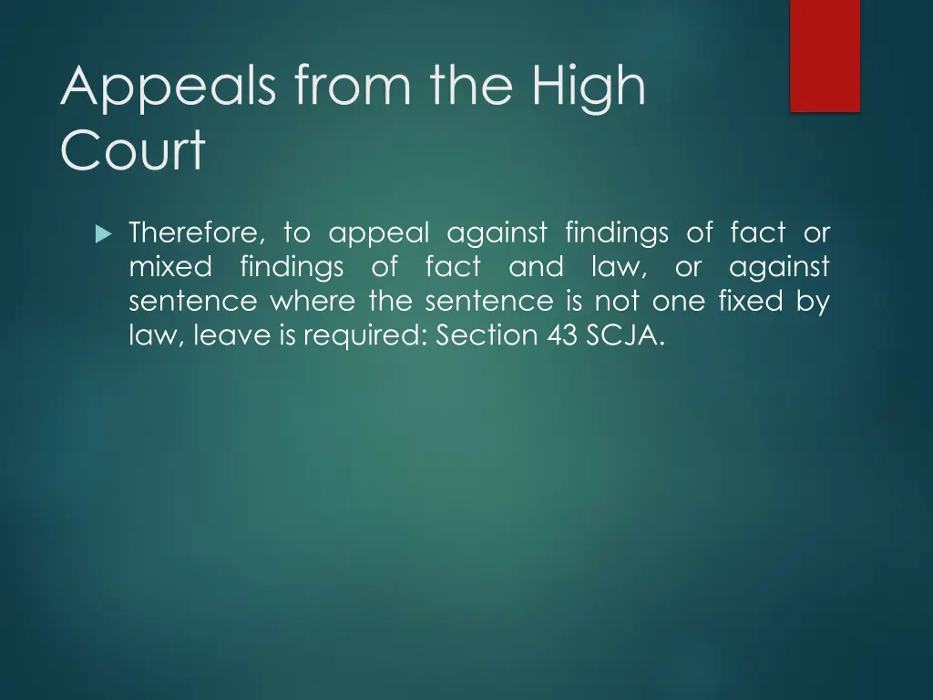 appeals from the high court 1