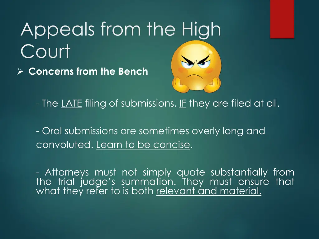 appeals from the high court concerns from