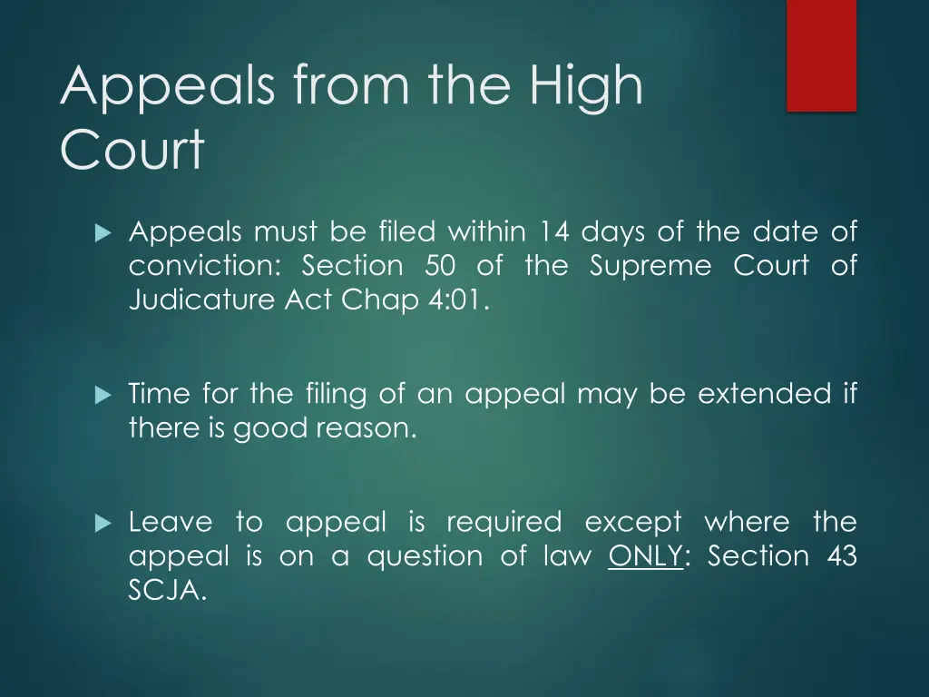 appeals from the high court