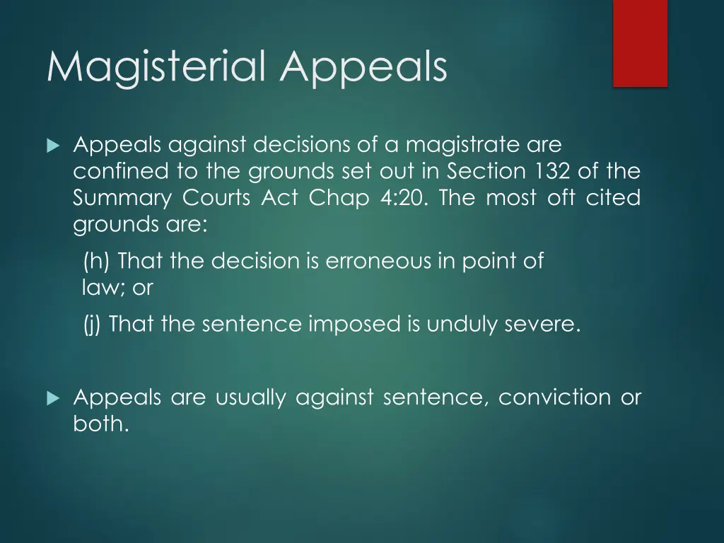 magisterial appeals