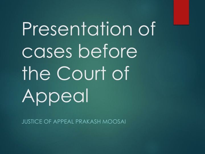 presentation of cases before the court of appeal